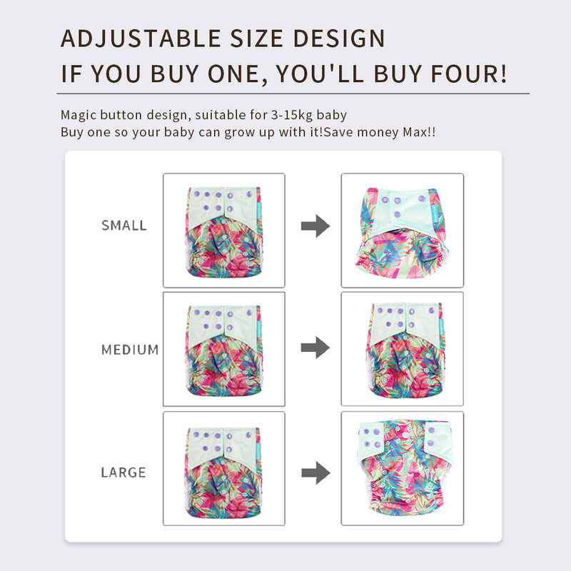 HappyFlute-pañales lavables de 8-20kg, pañal liso, PUL, tela reutilizable, doble fuelle, gran tamaño para bebé grande