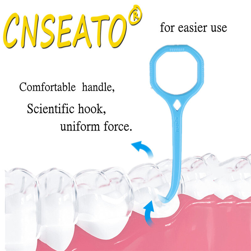 1pc dental remoção gancho ortodôntico aligner remover invisível removíveis chaves limpar ferramenta de cuidados orais retentor extratores plástico