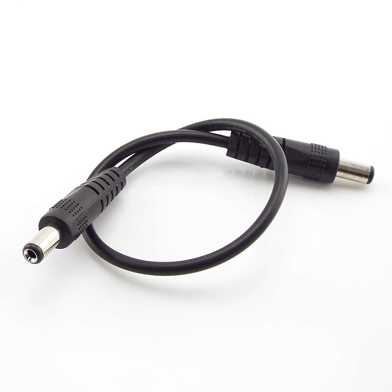Cable de alimentación de CC de 0,25 m/0,5 m/1m/2m, adaptador macho de 5,5x2,1mm a macho de 5,5x2,1mm, Cable de extensión de alimentación de 12V