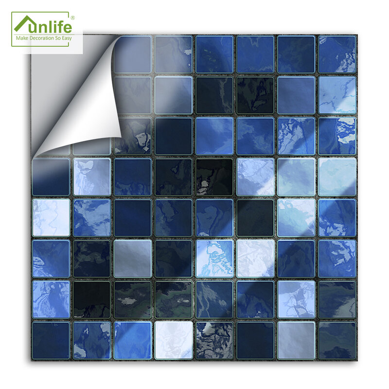Funlife 10/15cm x 25 pces mosaico casa adesivo de parede adesivo piso decalques de parede à prova dwaterproof água telha adesivo para cozinha banheiro