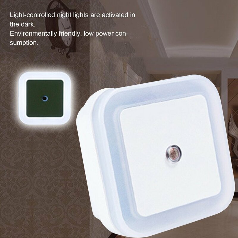 Miniluz LED nocturna con Sensor de Control, lámpara de inducción de ahorro de energía con enchufe europeo y estadounidense, para sala de estar y dormitorio, 110V, 220V