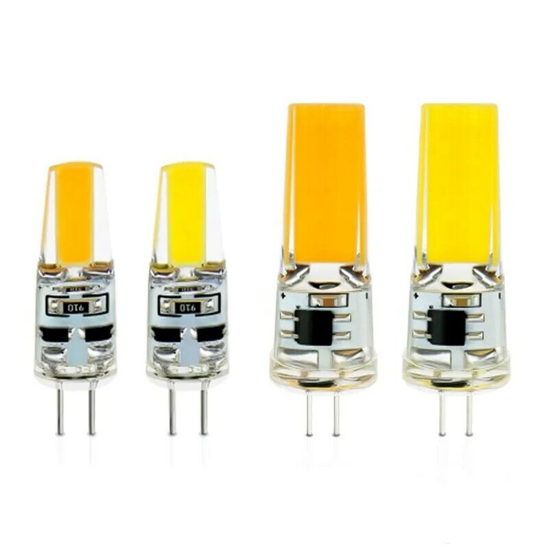 Bombillas LED no regulables G4 COB, accesorios de lámpara de silicona, blanco cálido/blanco frío, 10 piezas AC/DC 110V 220V 12-24V