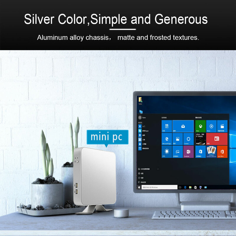 BEBEPC – Mini PC Windows 10 Pro/XP, Intel Core i5-4200u/3317U/i3-6100u, ordinateur de bureau, HTPC, avec USB et wi-fi HD