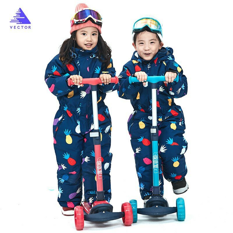 Kids One-piece Ski Suit 2020 New Boys Winter Skiing Snowboarding Jacket Children Brands Waterproof Girls Snow Set Pants
