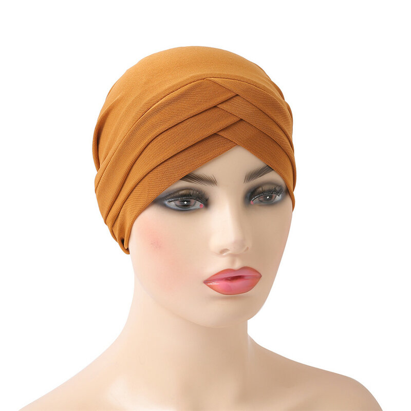 Gorro cruzado musulmán para mujer, pañuelo para la cabeza, Hijab interno, turbante, India, islámico, árabe