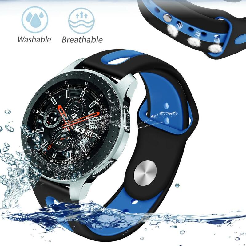 Pasek do zegarka 22mm do Samsung Galaxy Watch 46mm R800 Gear S3 classic Huami Amazfit zegarek silikonowy zegarek sportowy pasek zespołu 91030
