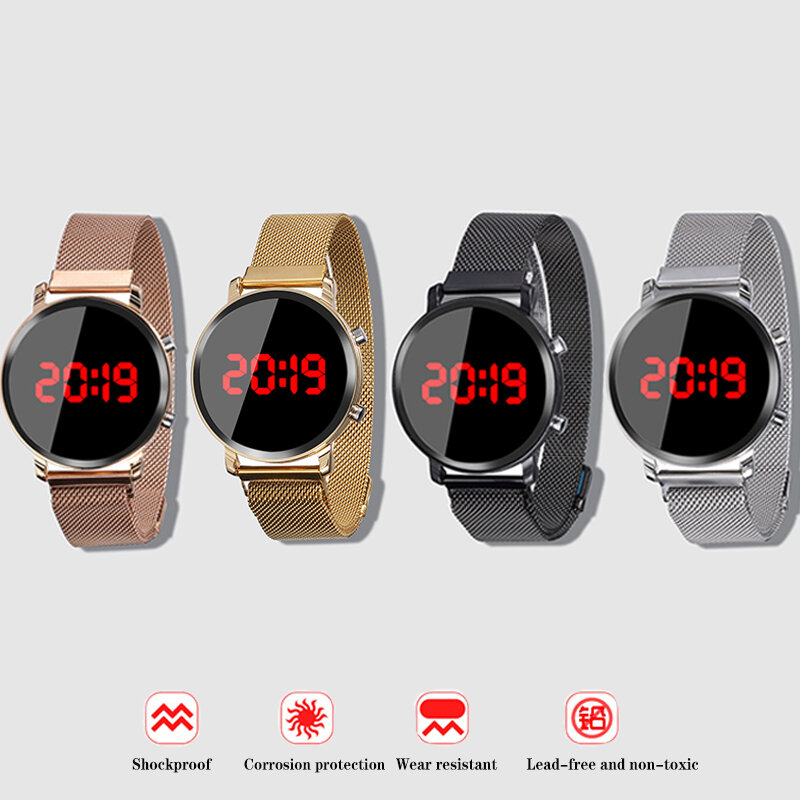 Mode Casual Kinder Uhren Edelstahl Uhr LED Uhr Kinder Armbanduhr Für Kinder Große Zifferblatt Digitale Uhren Reloj Ni o