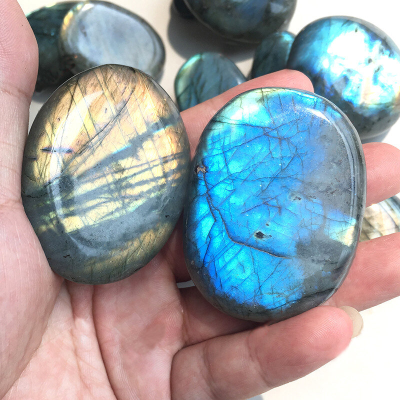 100% naturalny niebieski kolor labradoryt kamień oryginalny kamień księżycowy ozdobione kryształami Home Decoration wyślij losowy dropship