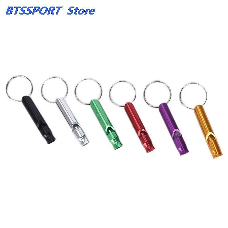 1Pcs Outdoor Metal Multifunction Whistle Pendant With Keychain Keyring For Outdoor Survival Emergency Mini size whistles