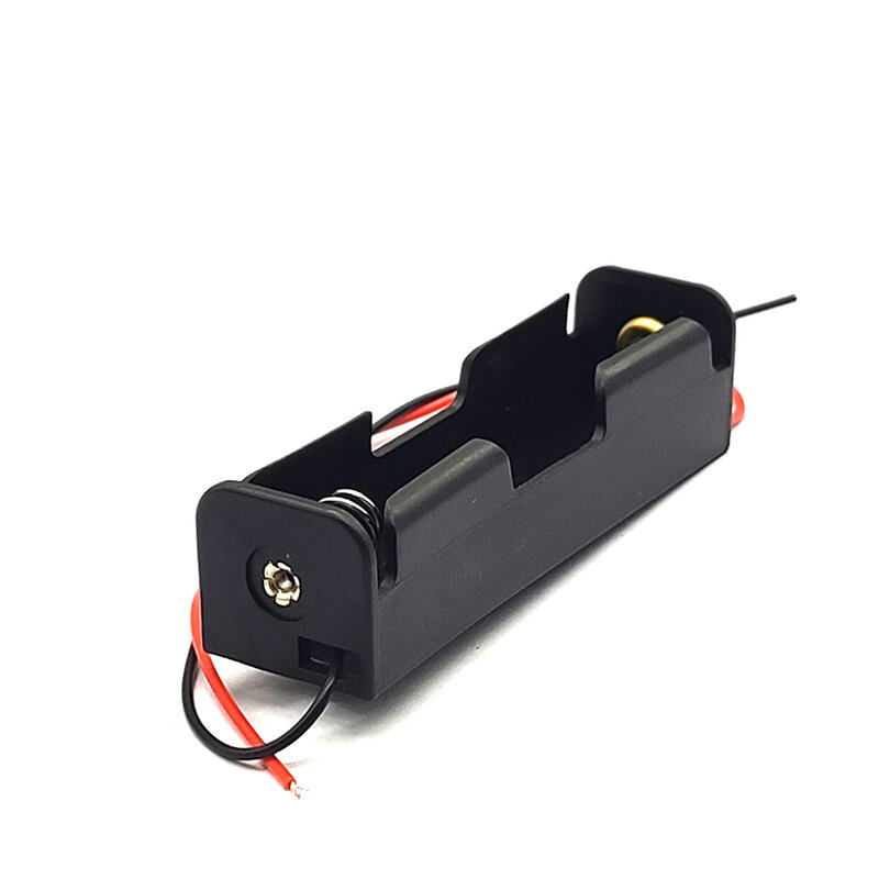 Czarny plastikowy pojemnik na zacisk mocujący pudełko na baterie 1x2x3x4x18650 pojemnik na baterie drut ołowiany Pin