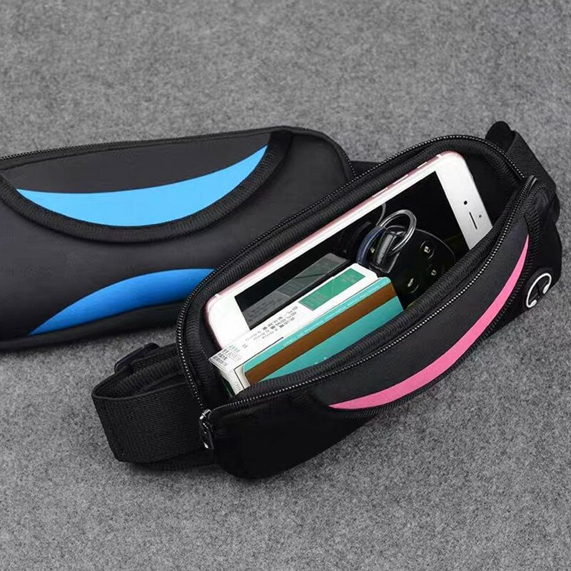 Riñonera impermeable Unisex para correr, bolsa deportiva con soporte para teléfono móvil, gimnasio, Fitness, cinturón para correr