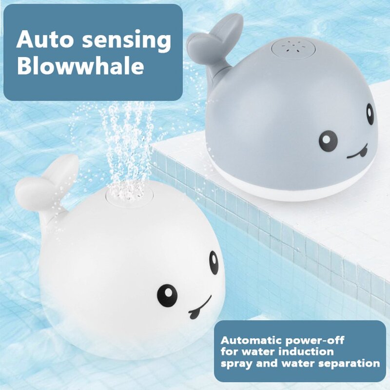ของเล่นในห้องน้ำสำหรับเด็กและอ่างอาบน้ำของเล่นพ่นน้ำลายการ์ตูนวาฬลอยน้ำได้