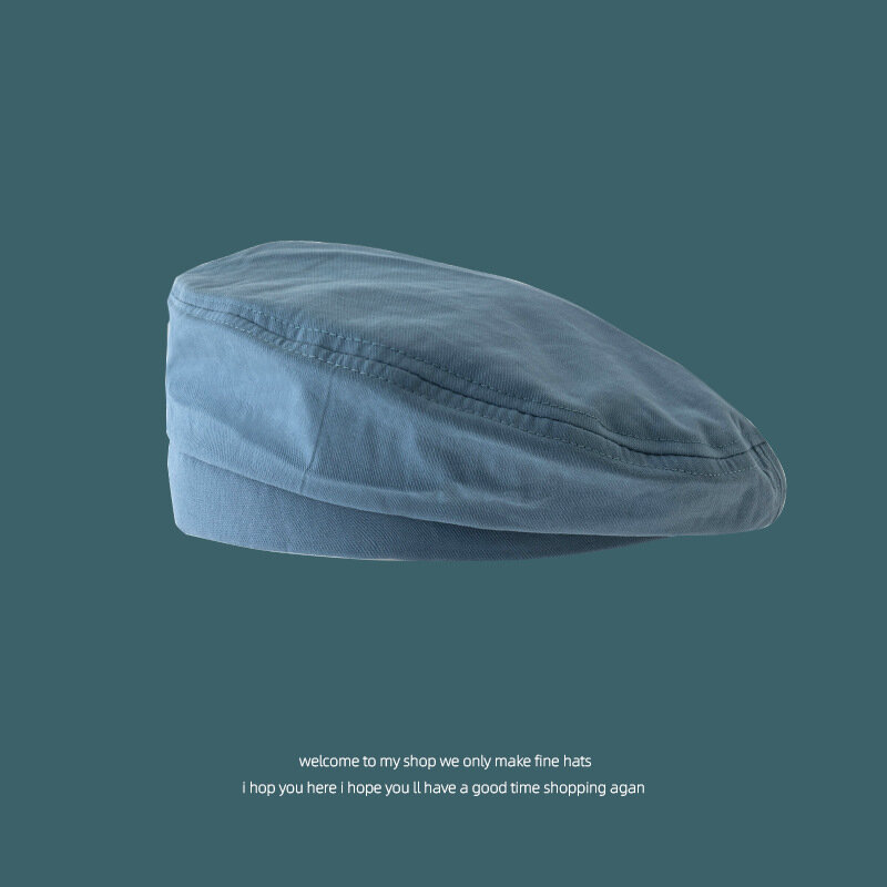 Берет женский Ретро Художественный художник шапка универсальная однотонная осенне-зимняя теплая восьмиугольная шапка