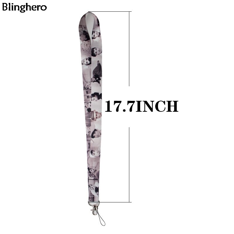 Blinghero 오드리 햅번 끈 로마 휴일 열쇠 전화 id 배지 홀더 목 스트랩 교수형 밧줄 lanyards bh0198