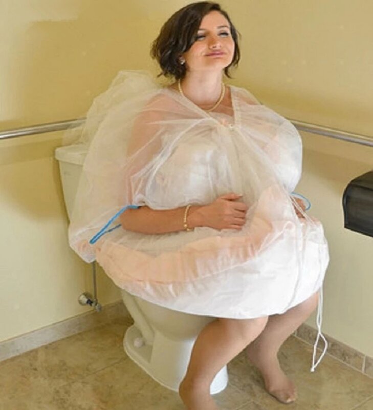 Zbieraj spódnicę ze ślizgami dla panny młodej koleżanki halka pod spódnicę ślubną, chroniąc Cię przed wodą toaletową damski tiulowy strój chroniący przed toaletą