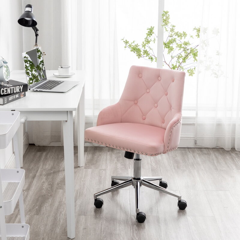 Silla de oficina con espalda alta para el hogar, mueble de escritorio de terciopelo de diseño moderno, con brazos, para estudio y dormitorio