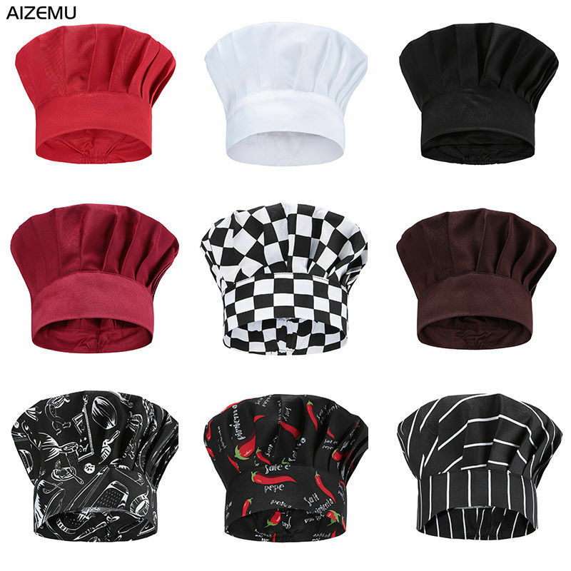 Uomo Master Cook Caps cappello da cuoco bianco cameriere cameriera cucina cappello da lavoro Hotel ristorante mensa panetteria cappello da cucina barbiere compiti a casa