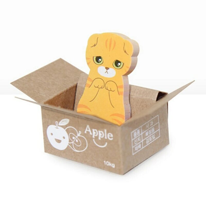 한국어 편지지 귀여운 3D 만화 Scrapbooking 고양이 상자 스티커 사무실 학교 용품 메모 패드 스티커 메모 Kawaii