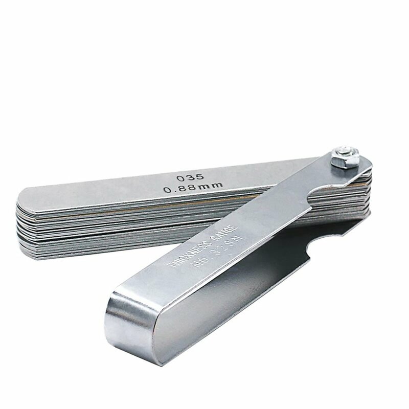 32 pás calibre de espessura universal conjunto de calibre de espessura métrica calibres de feeler de aço inoxidável ferramenta de medição de diferença de alta precisão