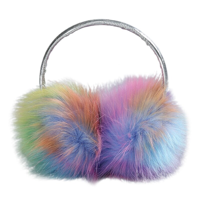 Fashion Plush Feel Female Winter Earmuff Warm Ear Muffs Christmas Headphones Shape Girls Earmuffs Auroral Color