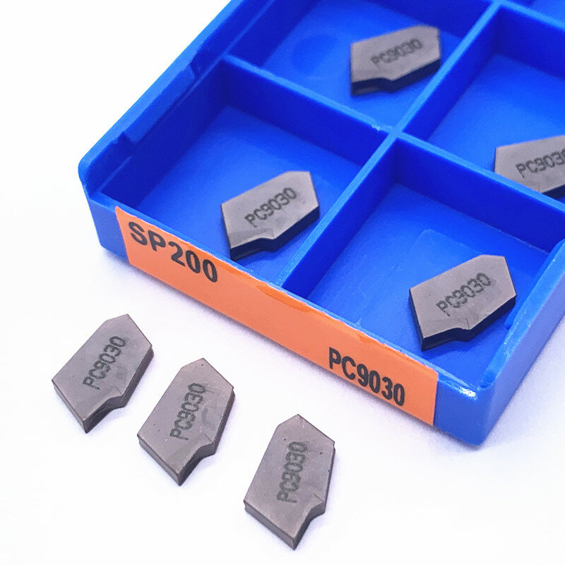 Slotted Carbide Inserts Partição e Grooving Metal Lathe Tool, Grooving Turning Tool, SP200, SP300, SP400, PC9030, NC3020, NC3030