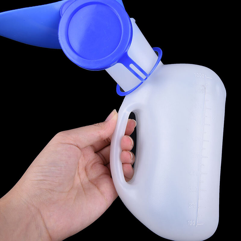 Urinario portátil de plástico para viaje, botella de ayuda para el inodoro móvil, Kits de viaje, herramienta para acampar y viajar al aire libre, 1000ML