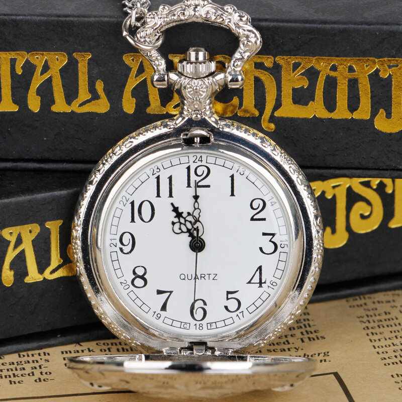Серебристые кварцевые часы с карманным механизмом, серп, телефон, Подвесные часы, унисекс часы