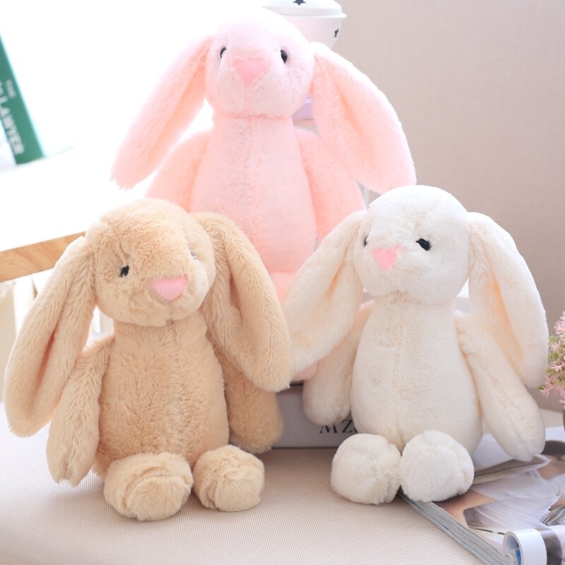 25cm longo orelha coelho brinquedos de pelúcia macio bonny coelho dormir animais de pelúcia dos desenhos animados brinquedos bonecas para meninas crianças presentes de aniversário
