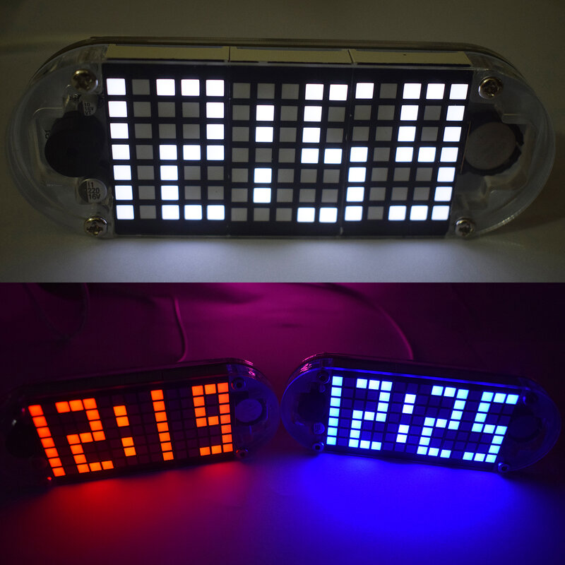 DIY DS3231 сенсорная клавиша точность высокая яркость светодиодный точечный матричный дисплей креативная овальная форма Настольный будильник