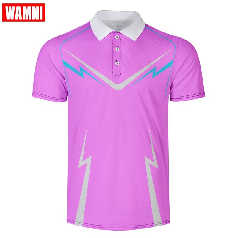 WAMNI 3D chemise Badminton Sport ample séchage rapide col rabattu Harajuku décontracté-chemise s 2019 livraison directe