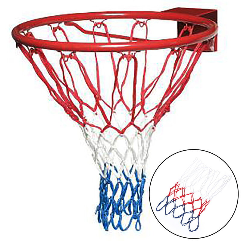 アウトドアスポーツバスケットボールネット標準的なナイロン糸バスケットボールフープメッシュネットバックボードリムボールpum 12ループ