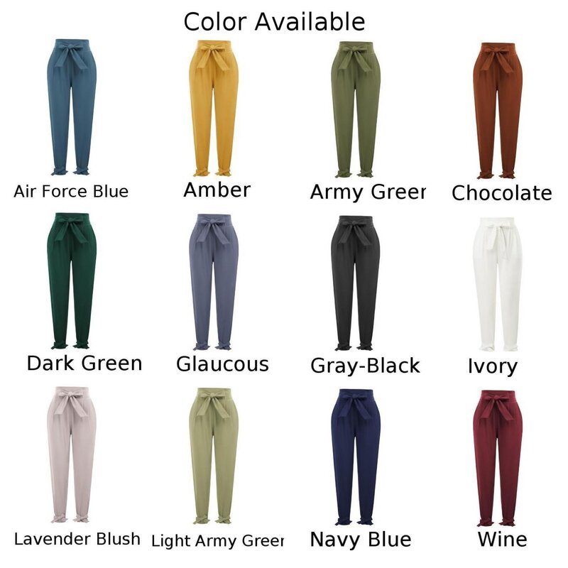 GRACE KARIN-Pantalones recortados de cintura de papel para mujer, pantalón de tubo delgado con cinturón de cintura lisa, informal, para oficina, A35