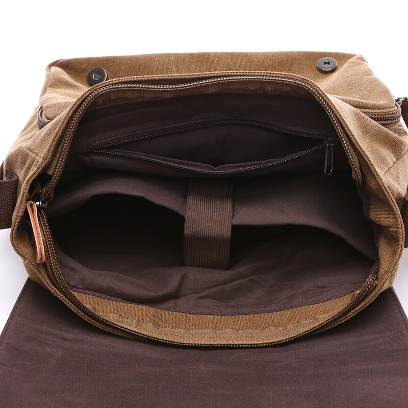 Холщовая Сумка через плечо для ноутбука, мессенджер, повседневные мужские сумки через плечо, школьный портфель