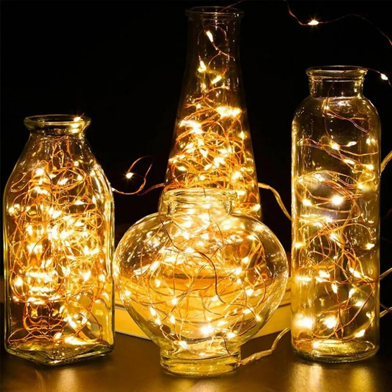Guirlande lumineuse féerique LED à piles, 2m/3m/5m, pour noël, nouvel an, décoration et ornement, 2022