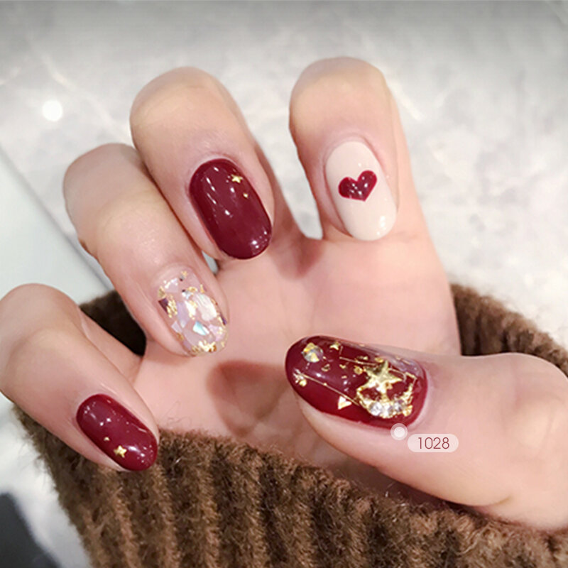 HNUIX-esmalte de uñas en Gel para manicura, esmalte de uñas en Gel de color rojo chino para capa Base superior, diseño de uñas Hybird, imprimación artística, 7,3 ML