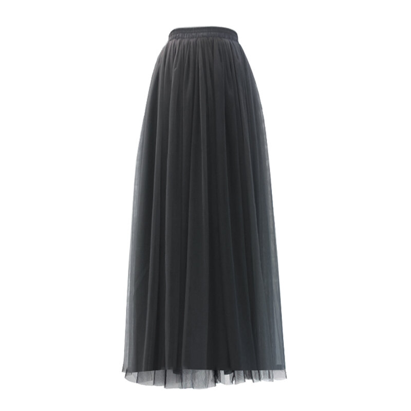Женская длинная юбка-макси из мягкого фатина с поясом на резинке