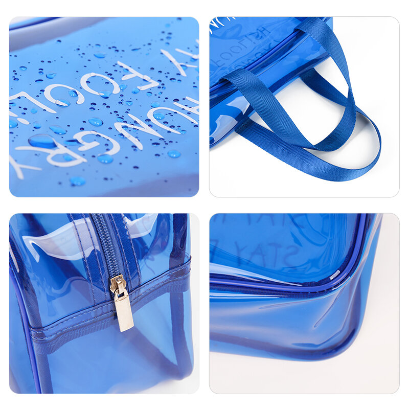 Bolsa de aseo transparente para viaje, bolsa de equipaje de viaje, transparente, compatible con el aeropuerto, bolsa de jalea de maquillaje para viaje