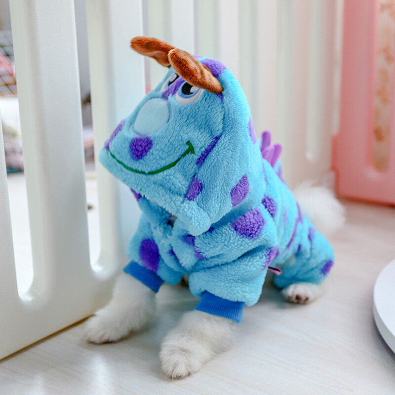 PETCIRCLE-Chaqueta gruesa de transformación de dragón de burbujas para perro y gato, traje lindo para mascotas, abrigo cálido con capucha para perros, ropa de invierno