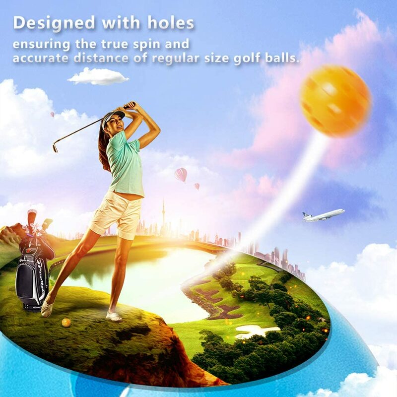 Bolas de Golf huecas de plástico, 12 unidades, entrenamiento, flujo de aire de colores, práctica de Swing, rango de conducción, pelota de juguete PE
