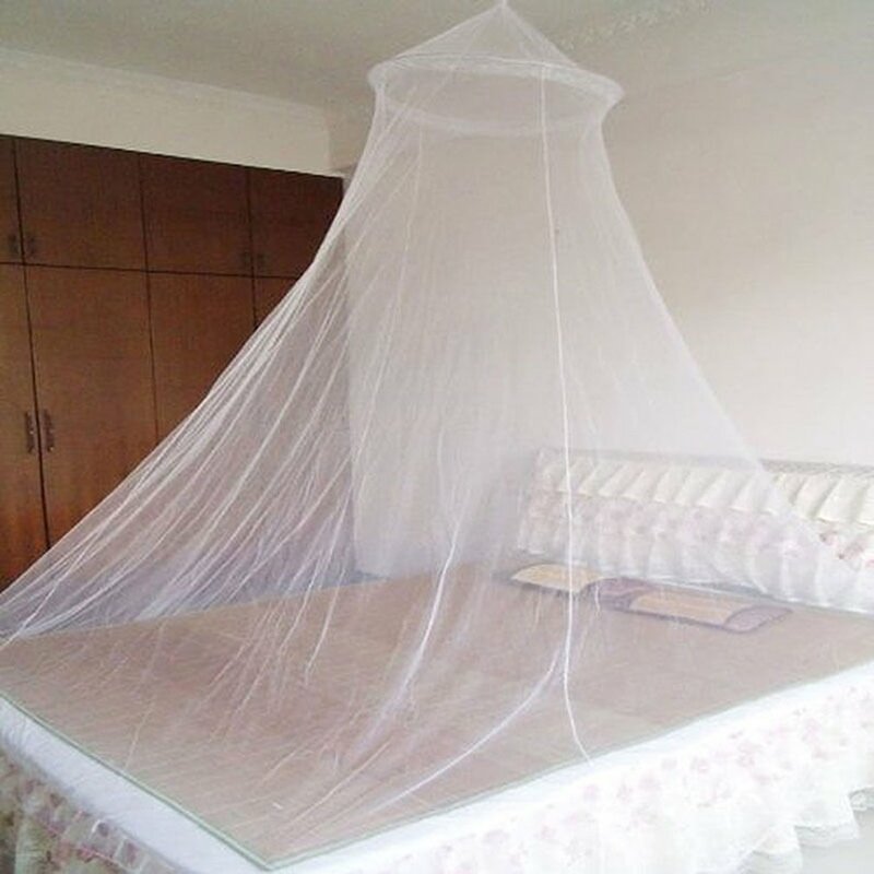 Rideau moustiquaire en dentelle pour lit rond, rideau en maille de Polyester, Textile de maison élégant suspendu en dôme, été