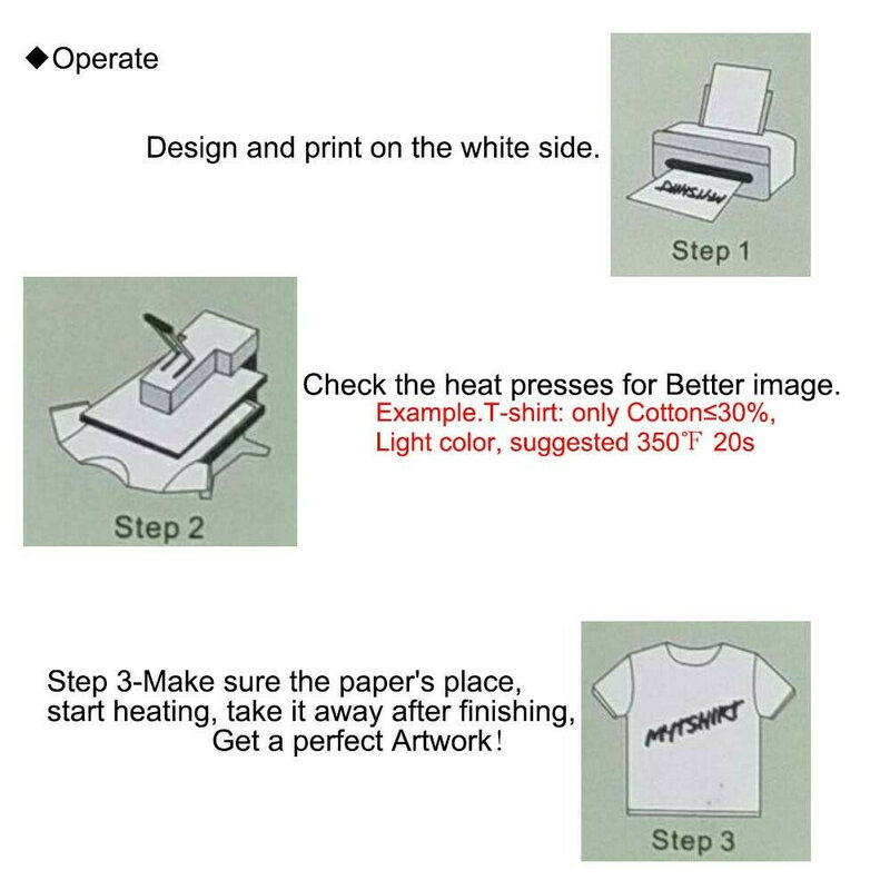 Stampa T-Shirt 30 pezzi su carta a trasferimento termico tessuto leggero processo adesivo decorazione adesivi T-shirt vestiti lucidi