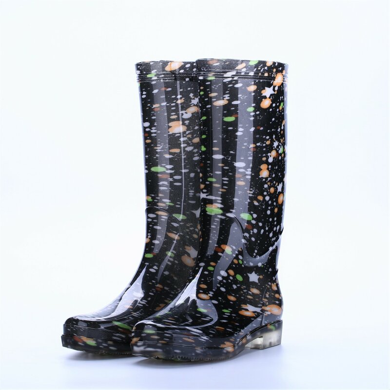 Botas de chuva de salto alto femininas pvc antiderrapante resistente ao desgaste botas de chuva de alta qualidade botas de chuva agradáveis sapatos de água quente