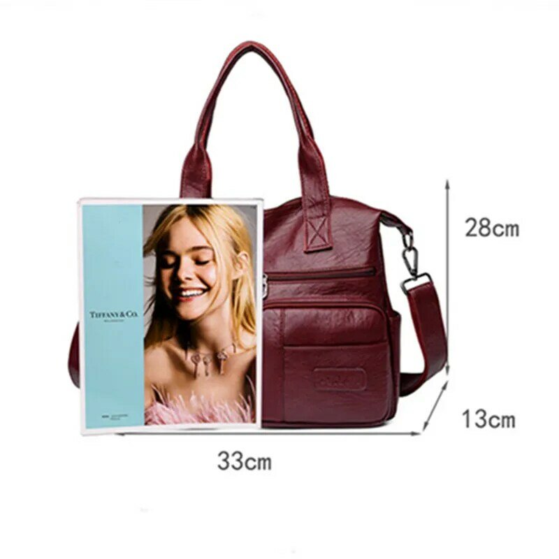 Buylor 2021 Vintage ผู้หญิงกระเป๋า PU หนังไหล่กระเป๋าขนาดใหญ่สุภาพสตรีกระเป๋าถือหรูหราอินเทรนด์ Messenger กระเป๋า