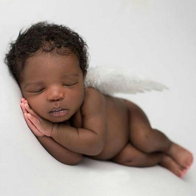 아기 단색 천사 깃털 날개, 신생아 천사 날개, 사진 소품 의상, 여아 남아 아기 사진 소품 액세서리