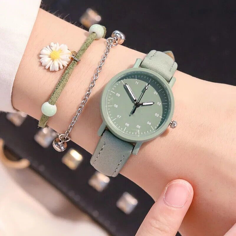 Montre-bracelet à quartz minimaliste avec bracelet en cuir PU pour femme, montres-bracelets à cadran rond, décontracté, offre spéciale, 03, bureau