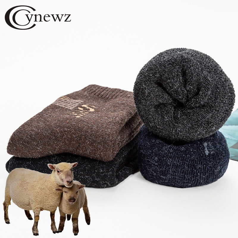 Chaussettes d'hiver russes pour hommes, laine épaisse, 100% laine, fourrure de lapin, douces, essentielles, confortables, garde au chaud, mâle, haute qualité