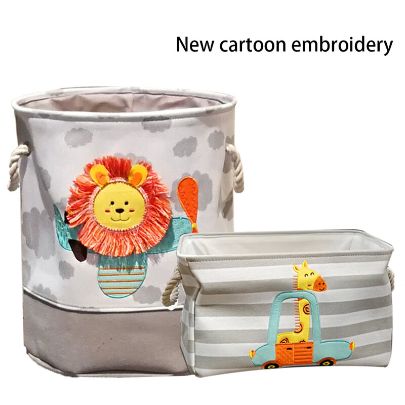 Cute Dinosaur Baby Laundry Basket Foldable Toy Storage Bucket Picnic Dirty Clothes Basket Box Canvas Organizer Cartoon Animal
