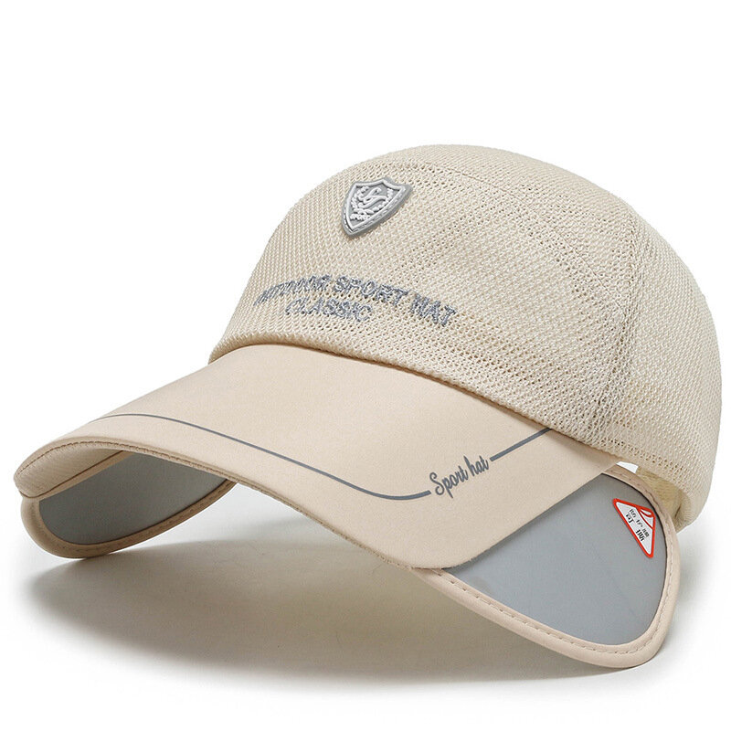 Sombrero de visera ancha retráctil para playa, gorra deportiva ligera y transpirable, fina, refrescante, malla de béisbol