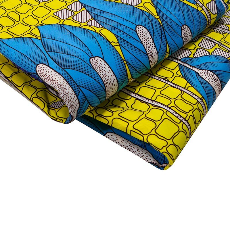 Tessuto di stampa africano di alta qualità 100% poliestere colorato cucito Tissu artigianale materiale tessile fai da te 6 metri per la festa del vestito Casual