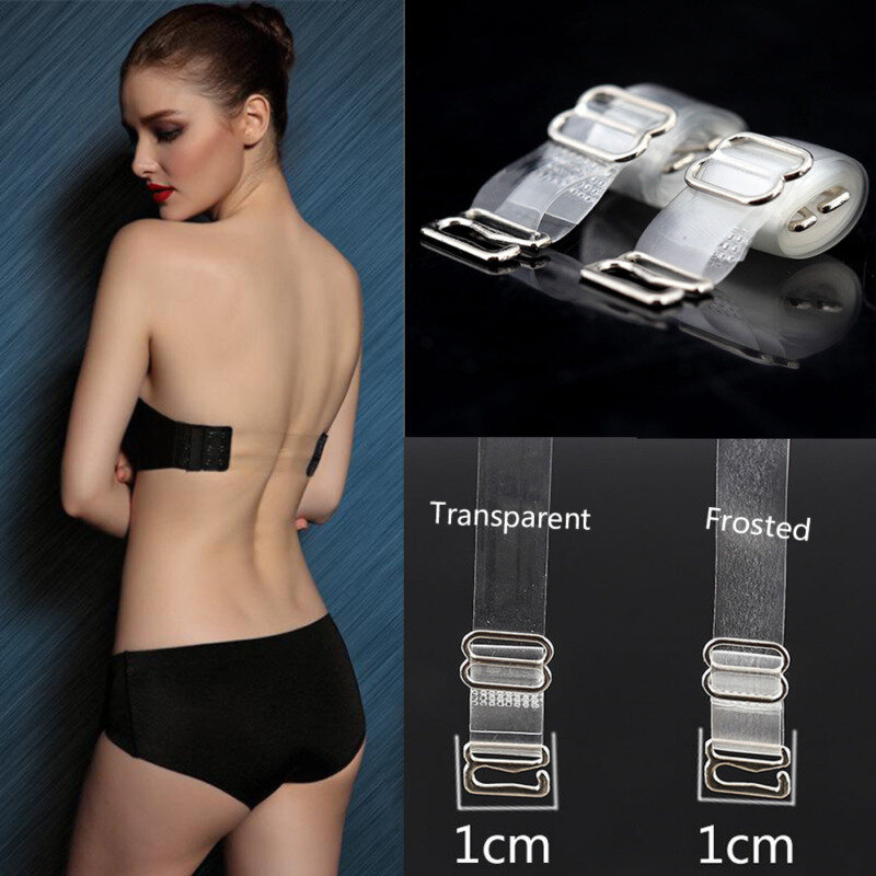 1cm Wide Clear Transparent Invisible Adjustable Shoulder Bra Straps Woman Ladies Intimates Accessories